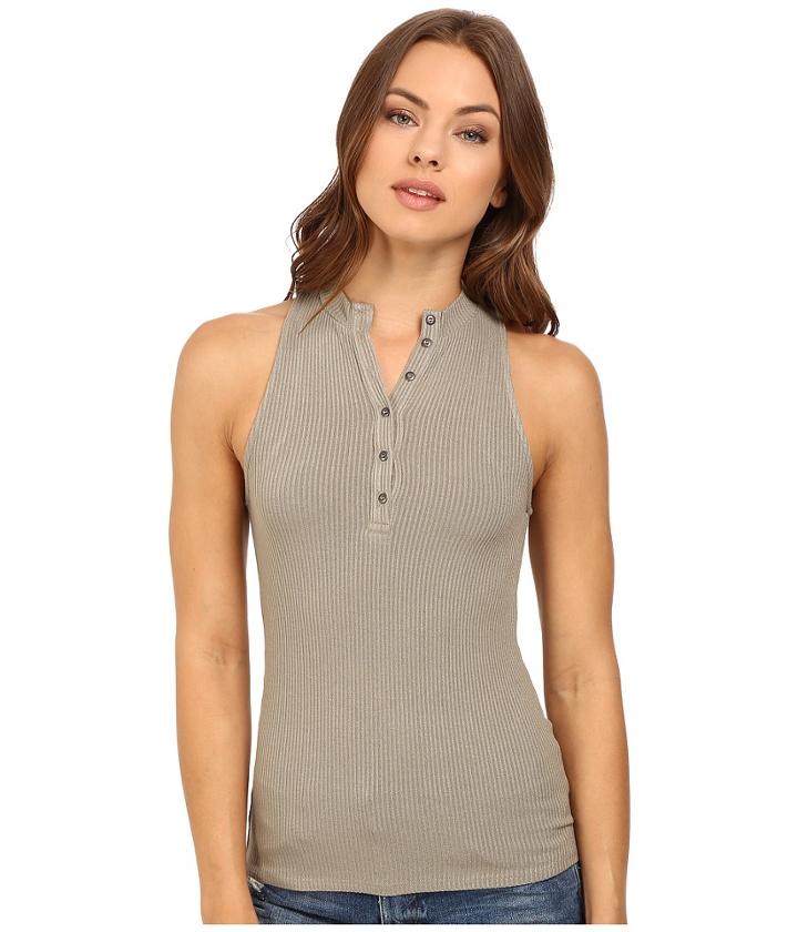 Project Social T - Sleeveless Solid Rib Henley