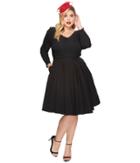 Unique Vintage - Plus Size Long Sleeve Maude Swing Dress