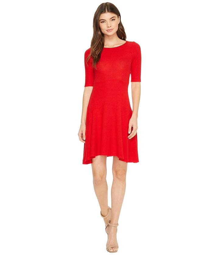 Three Dots - Brushed Sweater Fit Flare Dress