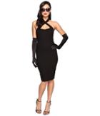 Unique Vintage - Cross Neck Stretch Rita Fitted Dress