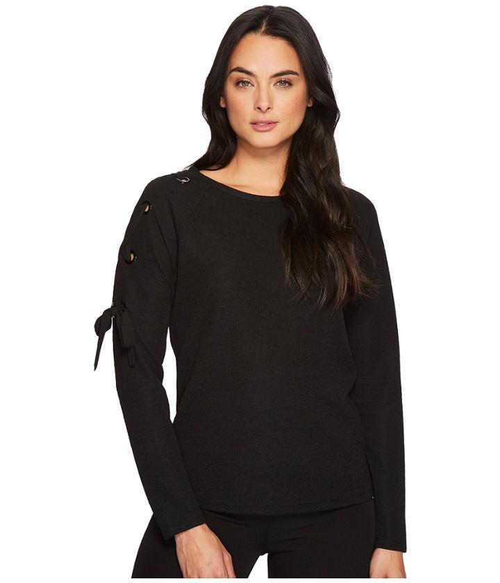 Ivanka Trump - Textured Knit Long Sleeve Tie Shoulder Blouse