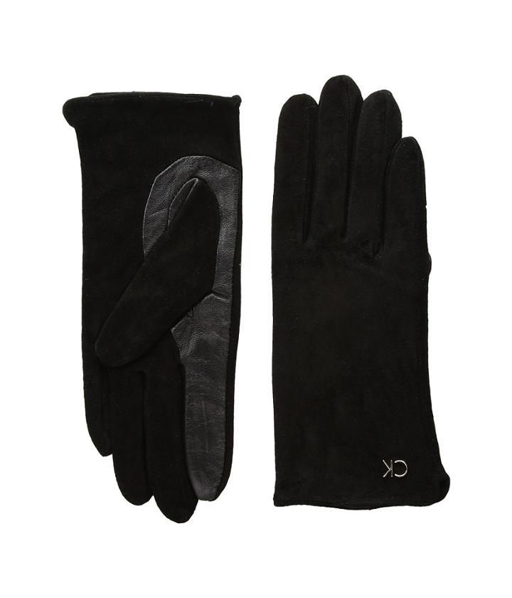 Calvin Klein - Basic Suede/leather Mix Gloves