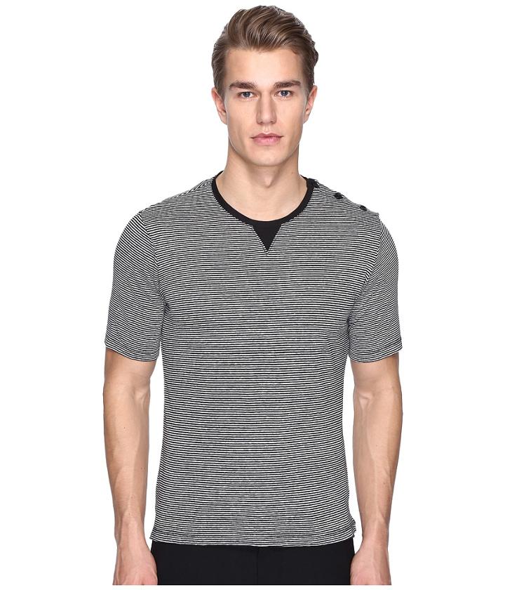 The Kooples - Sport Striped Cotton Linen T-shirt