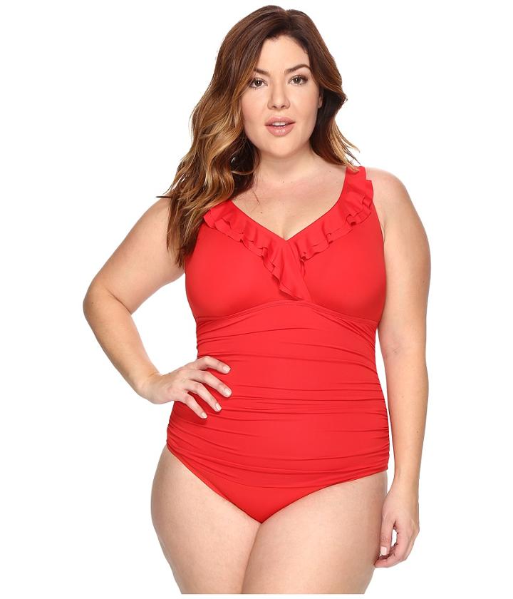 Lauren Ralph Lauren - Plus Size Beach Club Ruffle Mio One-piece