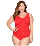 Lauren Ralph Lauren - Plus Size Beach Club Ruffle Mio One-piece