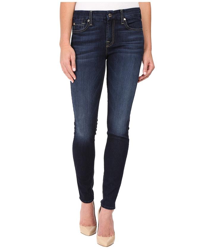 7 For All Mankind - The Skinny W/ Tonal Navy Squiggle In Dark Canterbury