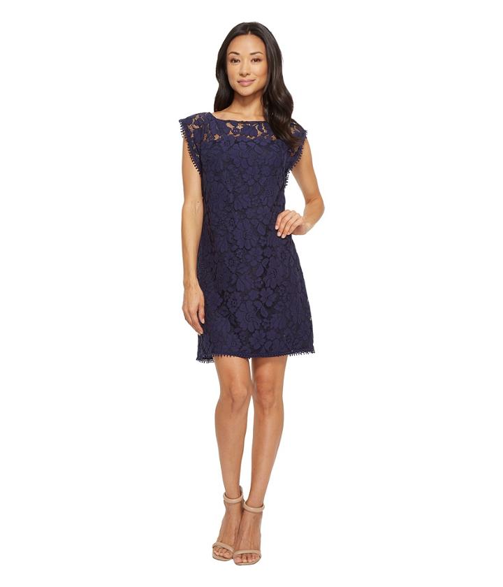Vince Camuto - Lace Dress With Shoulder Trim