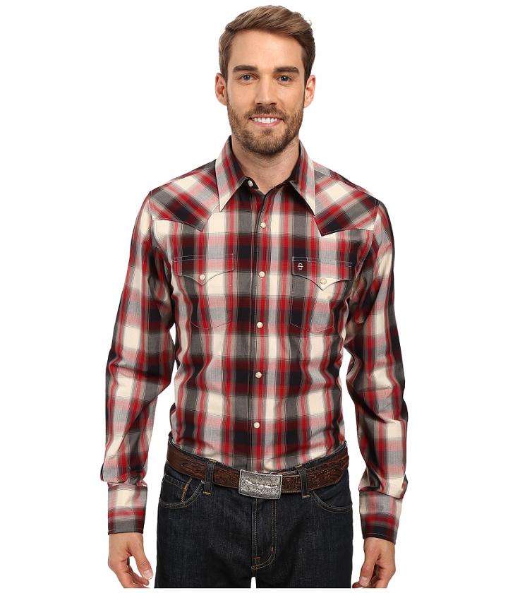 Stetson - Ranch Plaid Dobby Long Sleeve Woven Snap Shirt