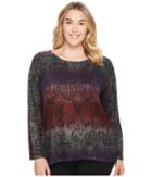 Nally &amp; Millie - Plus Size Tribal Print Sweater Tunic