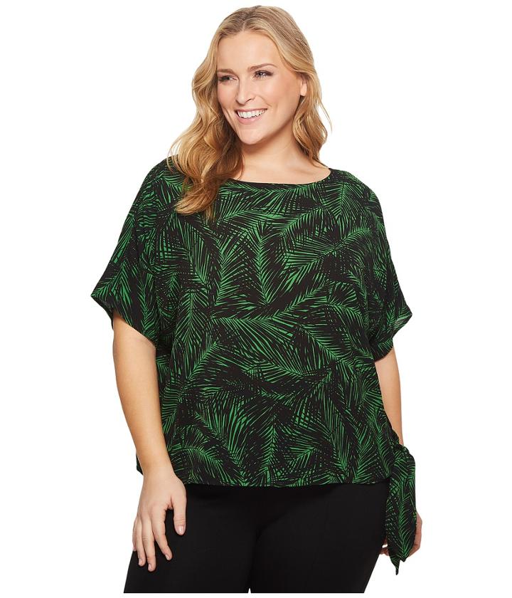 Michael Michael Kors - Plus Size Abstract Palm Tie Top