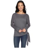 Allen Allen - Long Sleeve Drop Shoulder Side-tie Top