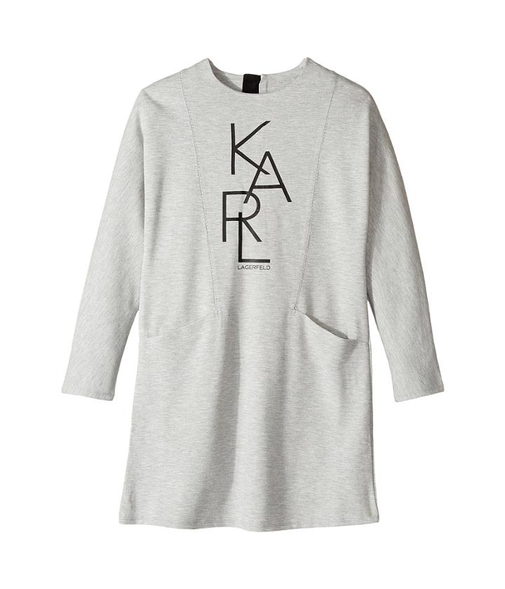 Karl Lagerfeld Kids - Long Sleeve Milano Dress With Logo Graphics