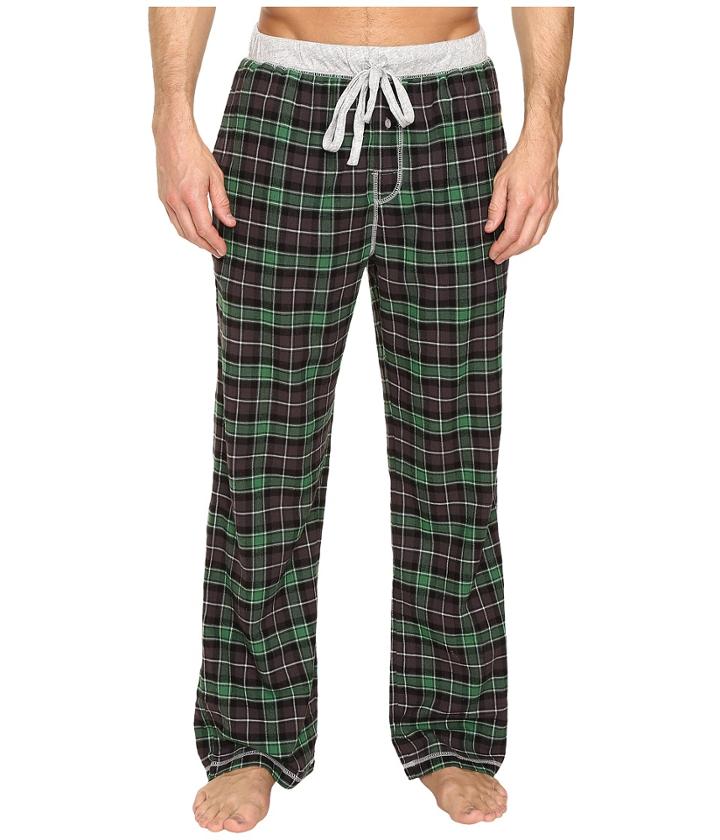True Grit - Vintage Flannel Bowery Check Flannel Pants With Heather Knit Trim