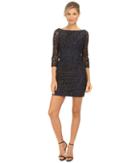 Aidan Mattox - Beaded Three Quarter Sleeve Sheath Dress