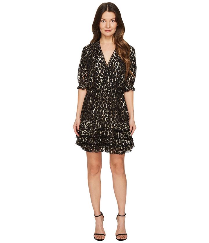 Just Cavalli - Metallic Printed Short Ruffle Dress