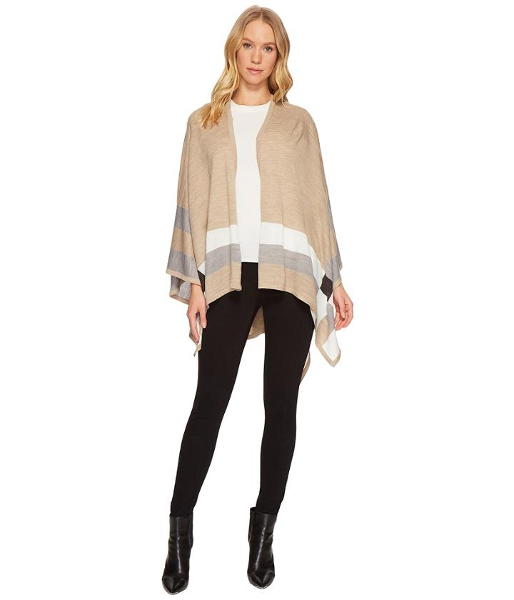 Calvin Klein - Plaid Border Ruana