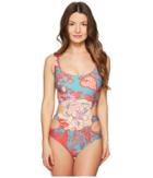 Fuzzi - Side Cutout One-piece Swimsuit In Dragonessa Print