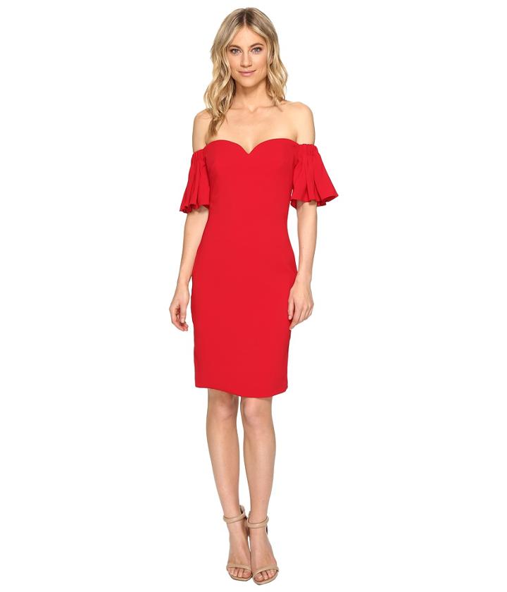 Badgley Mischka - Stretch Crepe Off The Shoulder Flare Sleeve