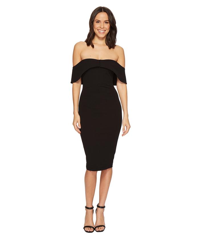 Hale Bob - Strut Your Stuff Stretch Crepe Off Shoulder Dress
