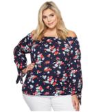 Lauren Ralph Lauren - Plus Size Floral Jersey Off The Shoulder Top