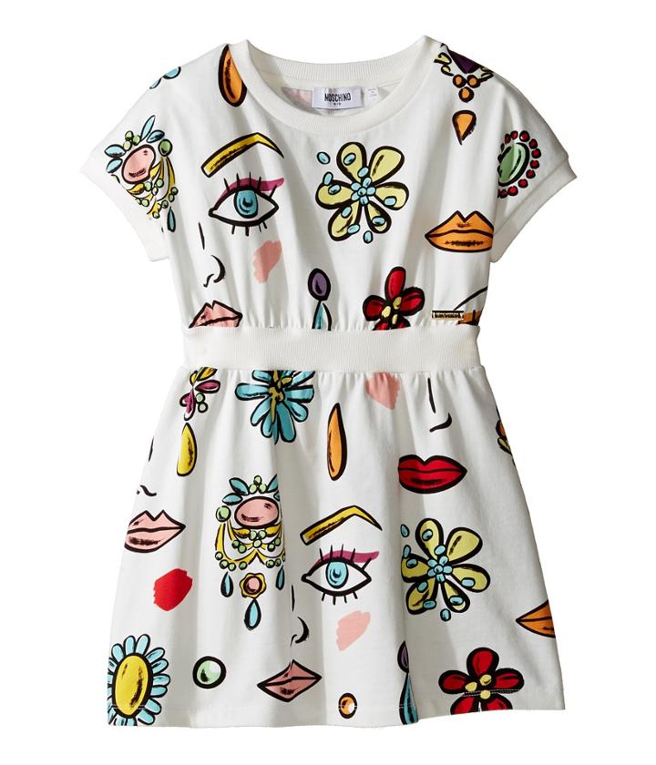 Moschino Kids - All Over Beauty Face Print Dress