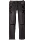 Hudson Kids - Iris Ankle Embroidered Flower Jeans In Black Ink