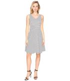 Catherine Catherine Malandrino - Check Jacquard Sleeveless Fit Flare Dress