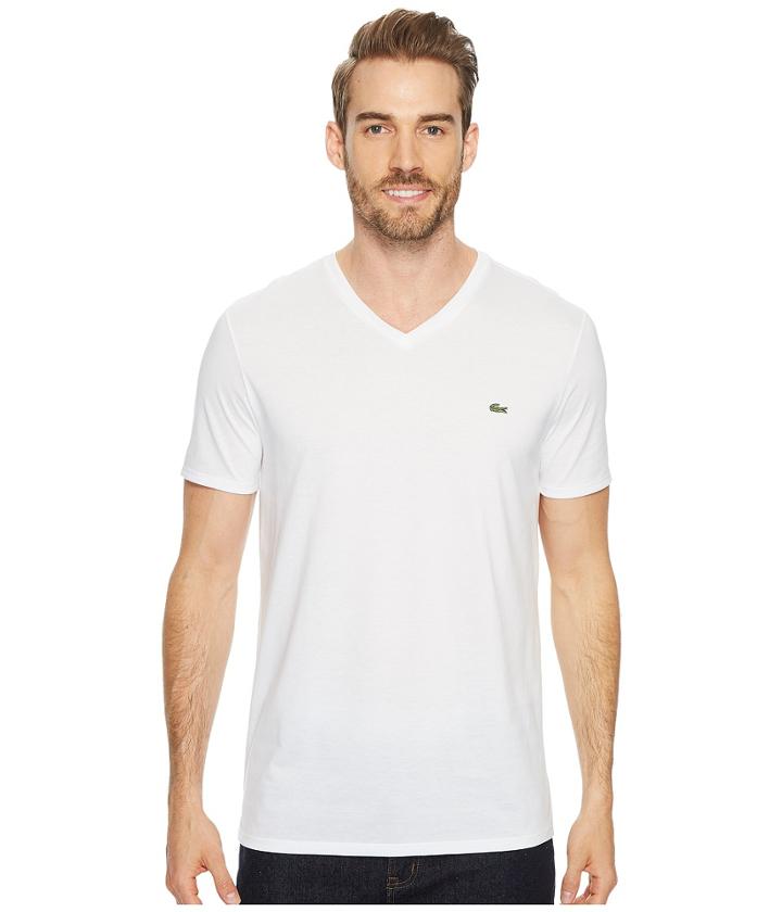 Lacoste - Short Sleeve V-neck Pima Jersey Tee