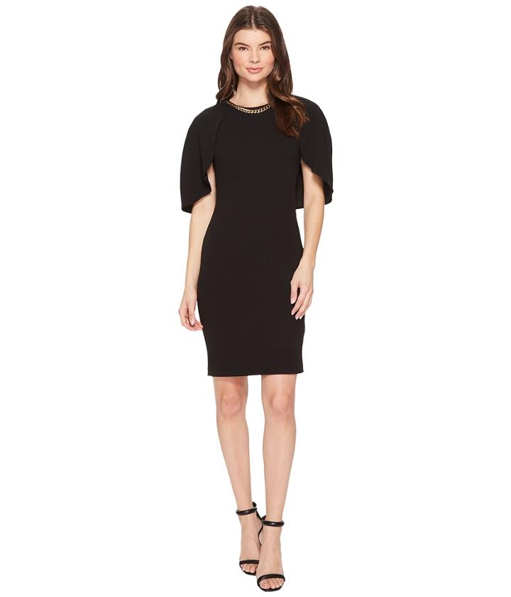 Calvin Klein - Crepe Dress W/ Cape