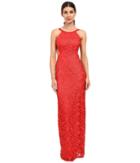 Aidan Mattox - Long Lace Halter Gown With Open Back And Cut Out Sides