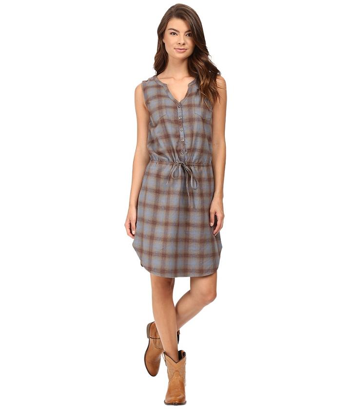 Stetson - Steal Blue Plaid Sleeveless Shirtdress