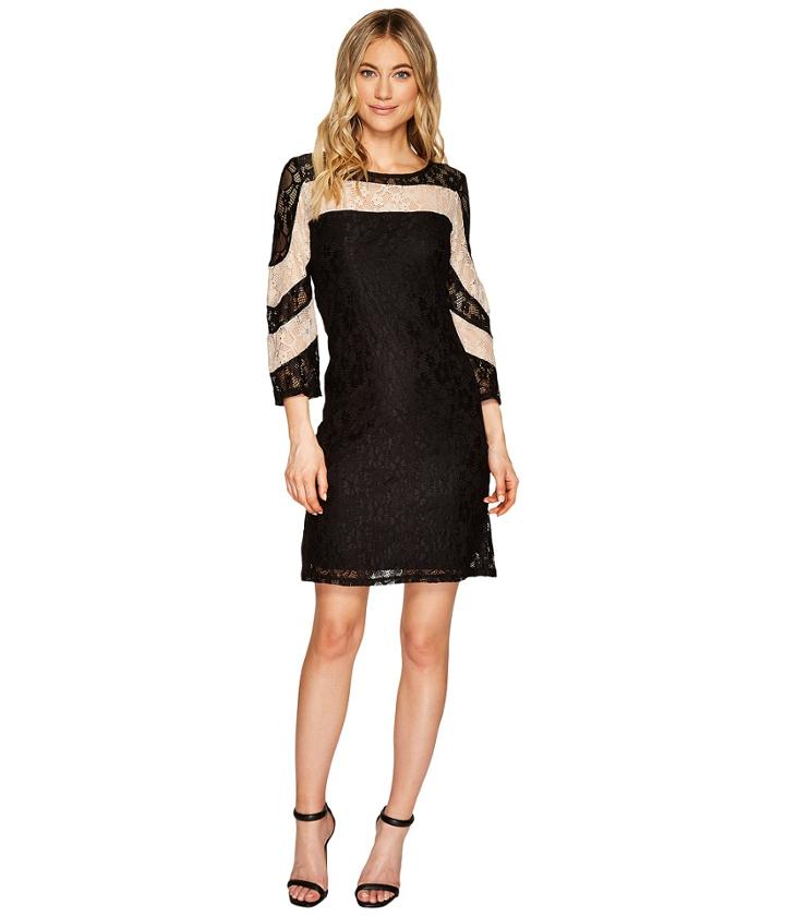 Christin Michaels - Hazel Two-tone Lace Dress