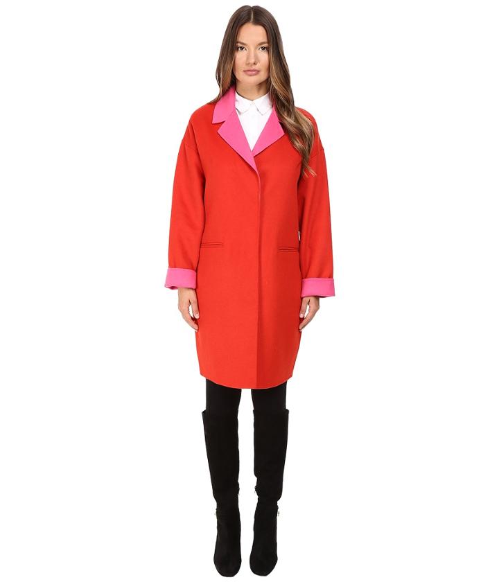 Kate Spade New York - Single Breasted Hidden Button Peacoat 36