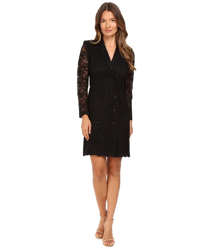 The Kooples - Jacket Style Wrap-around Dress In Lace