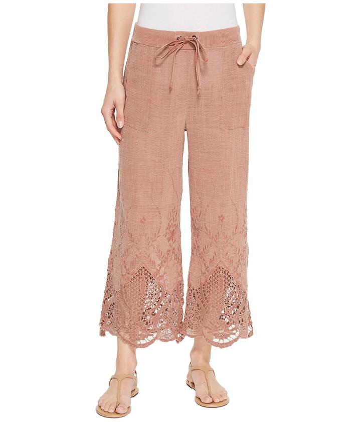 Xcvi - Tangerine Embroidered Gauze Pants