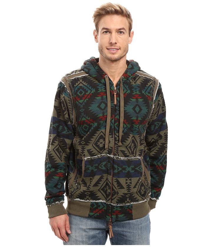 True Grit - Vintage Mesa Cashmere Like Terry Zip Hood Jacket W/ Sherpa Lining