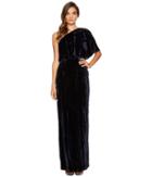 Adrianna Papell - One Shoulder Long Crushed Velvet Gown