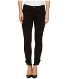 7 For All Mankind - The Ankle Skinny W/ Angled Raw Hem In Black
