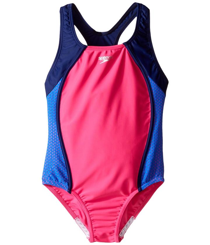 Speedo Kids - Mesh Splice Thick Strap One-piece Swimsuit