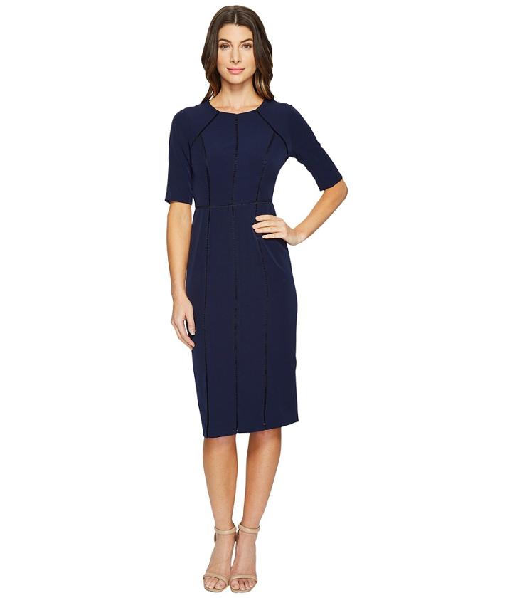 Maggy London - Dream Crepe Sheath Dress With Elbow Sleeve