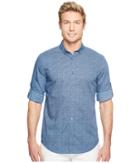 Calvin Klein - Voile Floral Dot Roll-tab Button Down