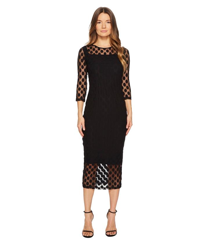 Fuzzi - 3/4 Sleeve Poka Dots Dress