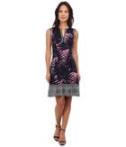 Maggy London - Palm Medallion Printed Scuba Fit And Flare With Border Detail