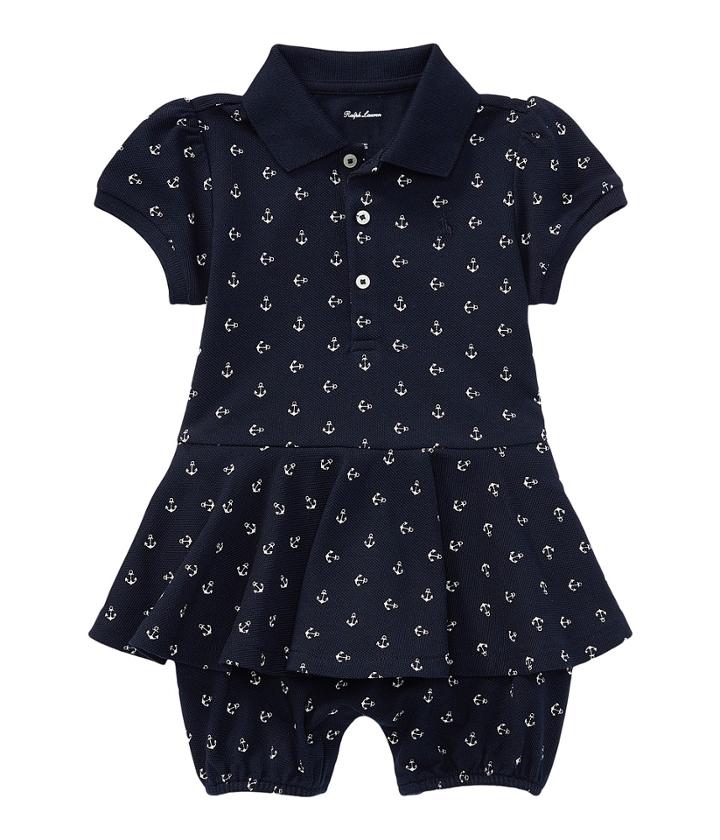 Ralph Lauren Baby - Anchor Peplum Polo Romper