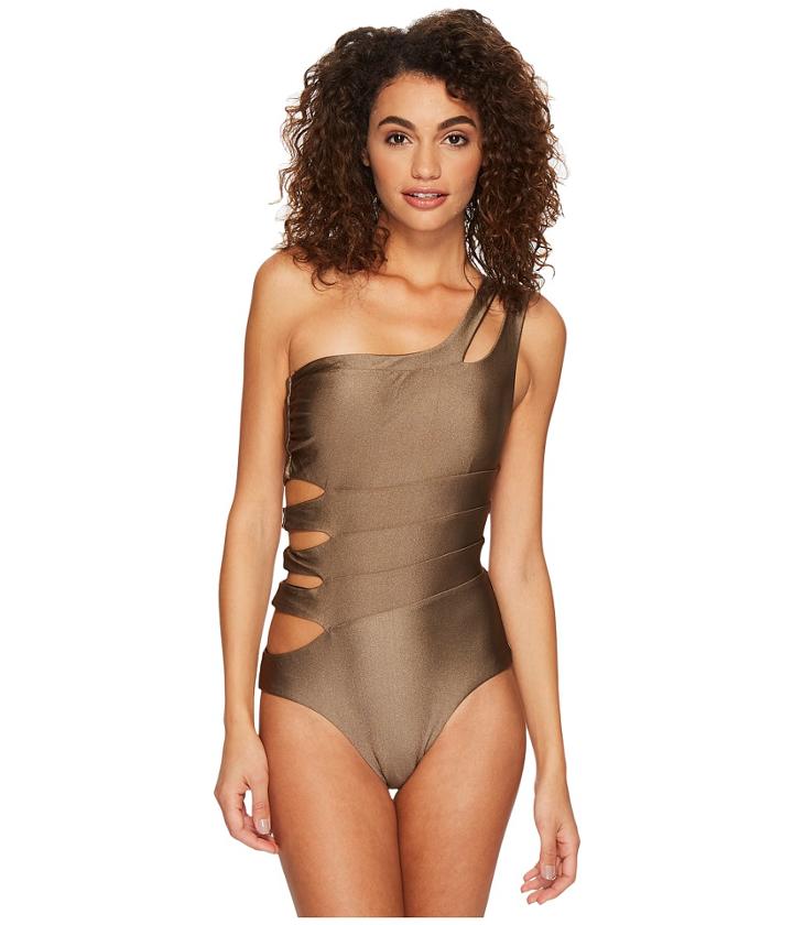 Becca By Rebecca Virtue - Reversible Shimmer Asymmetrical One-piece