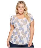Lucky Brand - Plus Size All Over Pineapple Tee