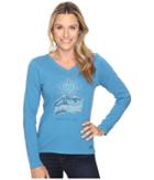 Life Is Good - Radiant Good Vibes Heart Mountain Long Sleeve Crusher Vee