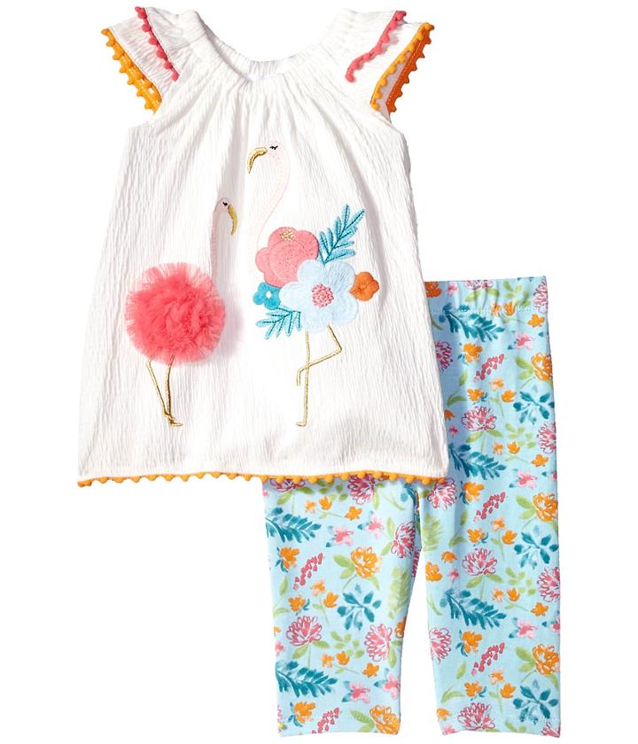 Mud Pie - Flamingo Tunic And Capris Two-piece Set