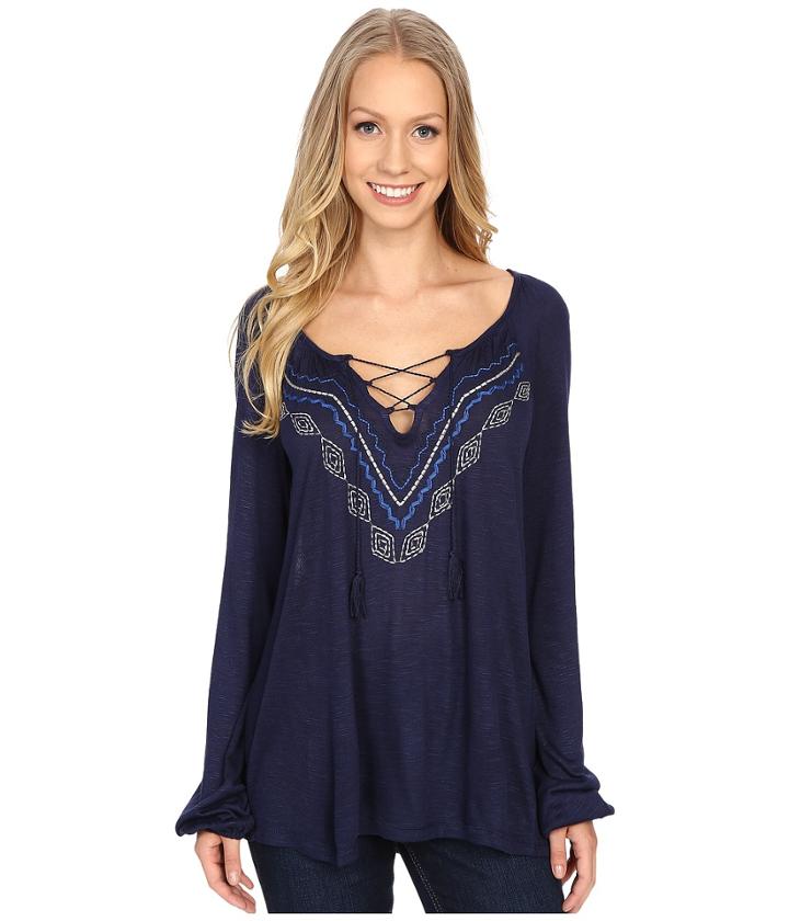 Sanctuary - Lace-up Boho Tee
