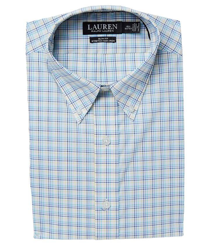 Lauren Ralph Lauren - Stretch Slim Fit No-iron Plaid Dress Shirt